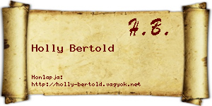 Holly Bertold névjegykártya